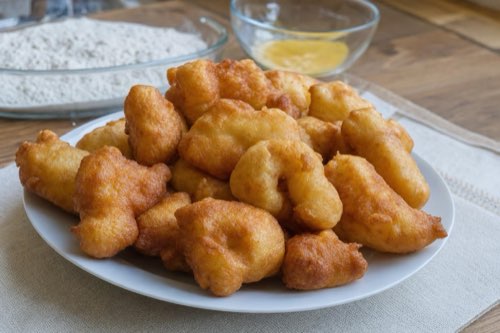 Savory yeast fritters for meat and cheese