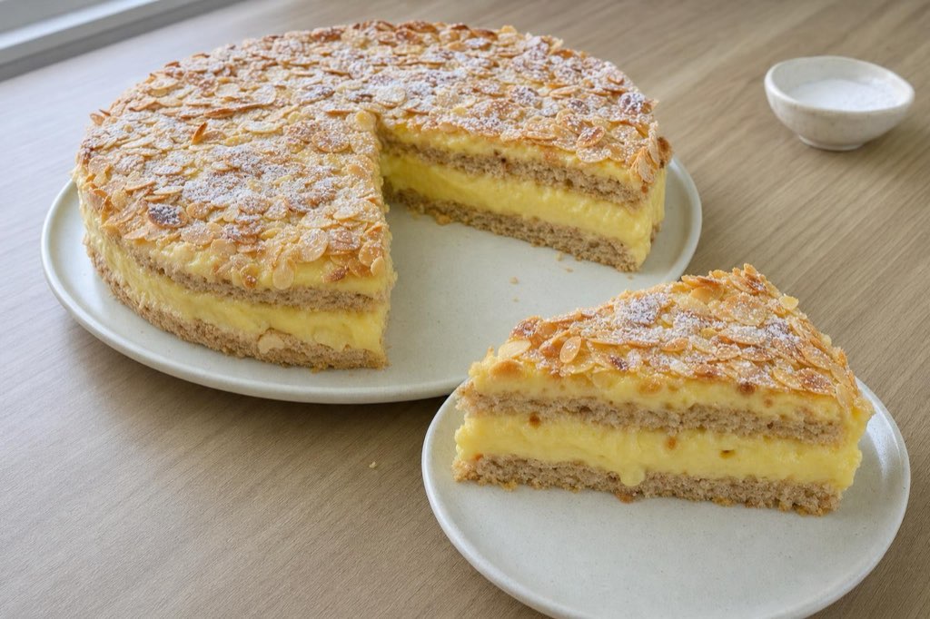 Schwedische Mandeltorte mit Buttercreme ohne Mehl