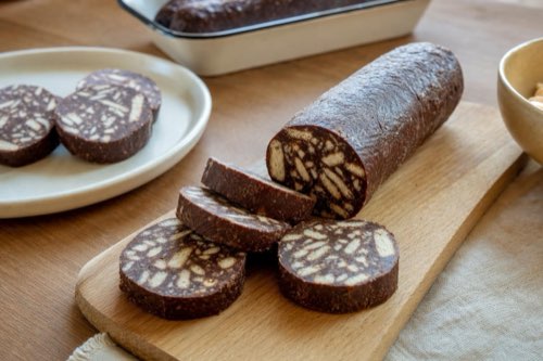 Italienische Schokoladensalami ohne Butter