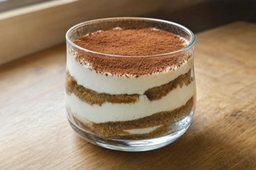 Tiramisu v pohári s tvarohom a kyslou smotanou – za 5 minút