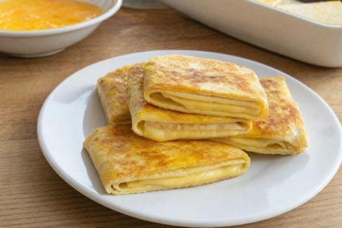 Egg-dipped cheese tortilla wraps