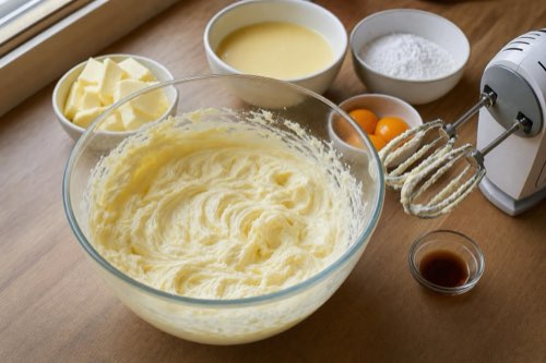 Vanilla buttercream with egg yolks