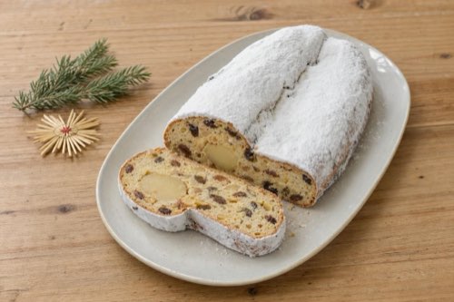 Christmas stollen with marzipan filling