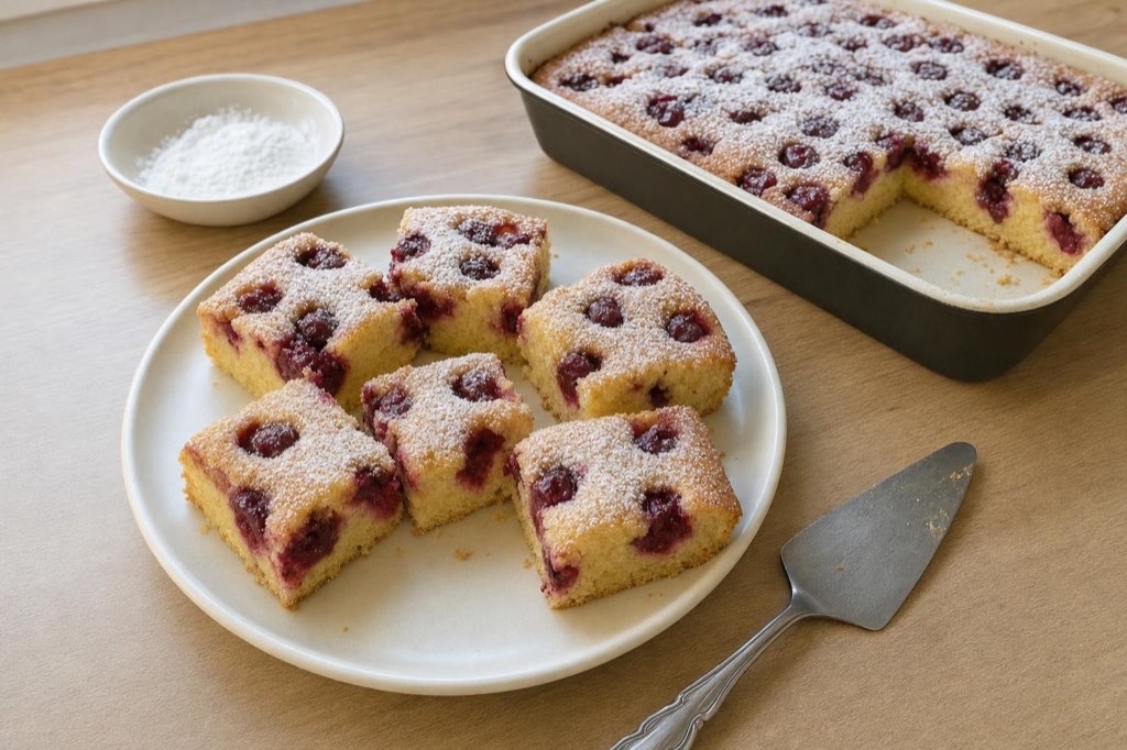 Višňová bublanina: Slovak sour cherry sheet cake