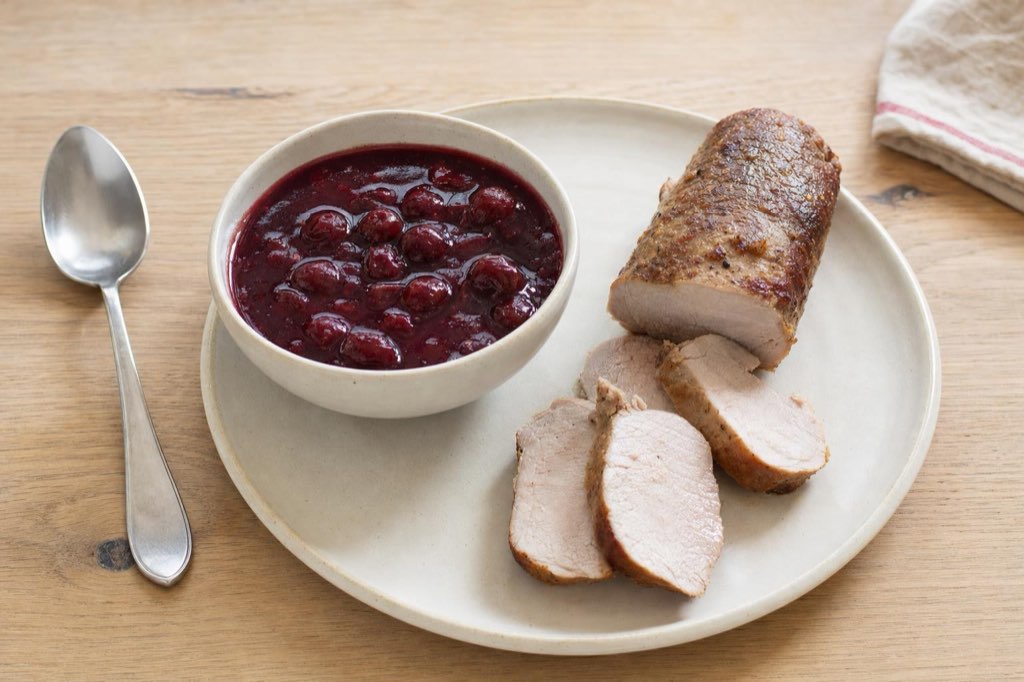Sour cherry sauce with red wine and cinnamon