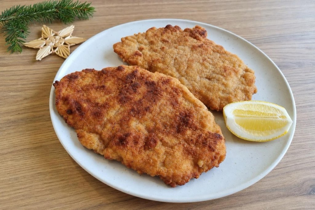 Crispy breaded pork cutlets (schnitzel)