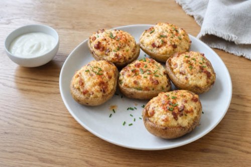 Potatoes stuffed with bryndza sheep cheese and bacon