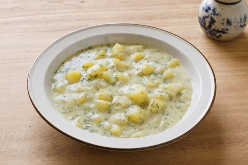 Slovak sour cream potato stew with dill: add vinegar last so the potatoes soften