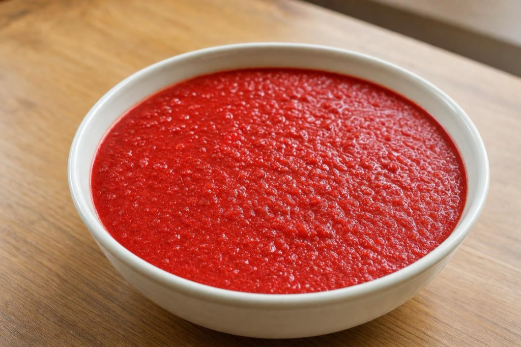 Winter lentil soup with beets and tomatoes